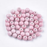 Porcelænsperler, Rosa, 7,5 - 8mm, (20 Stk) - Uniq Perler - 29483
