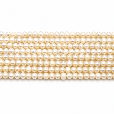 Potato Ferskvandsperler – Hvid (3~4x3~5,5mm) - Uniq Perler - 124589