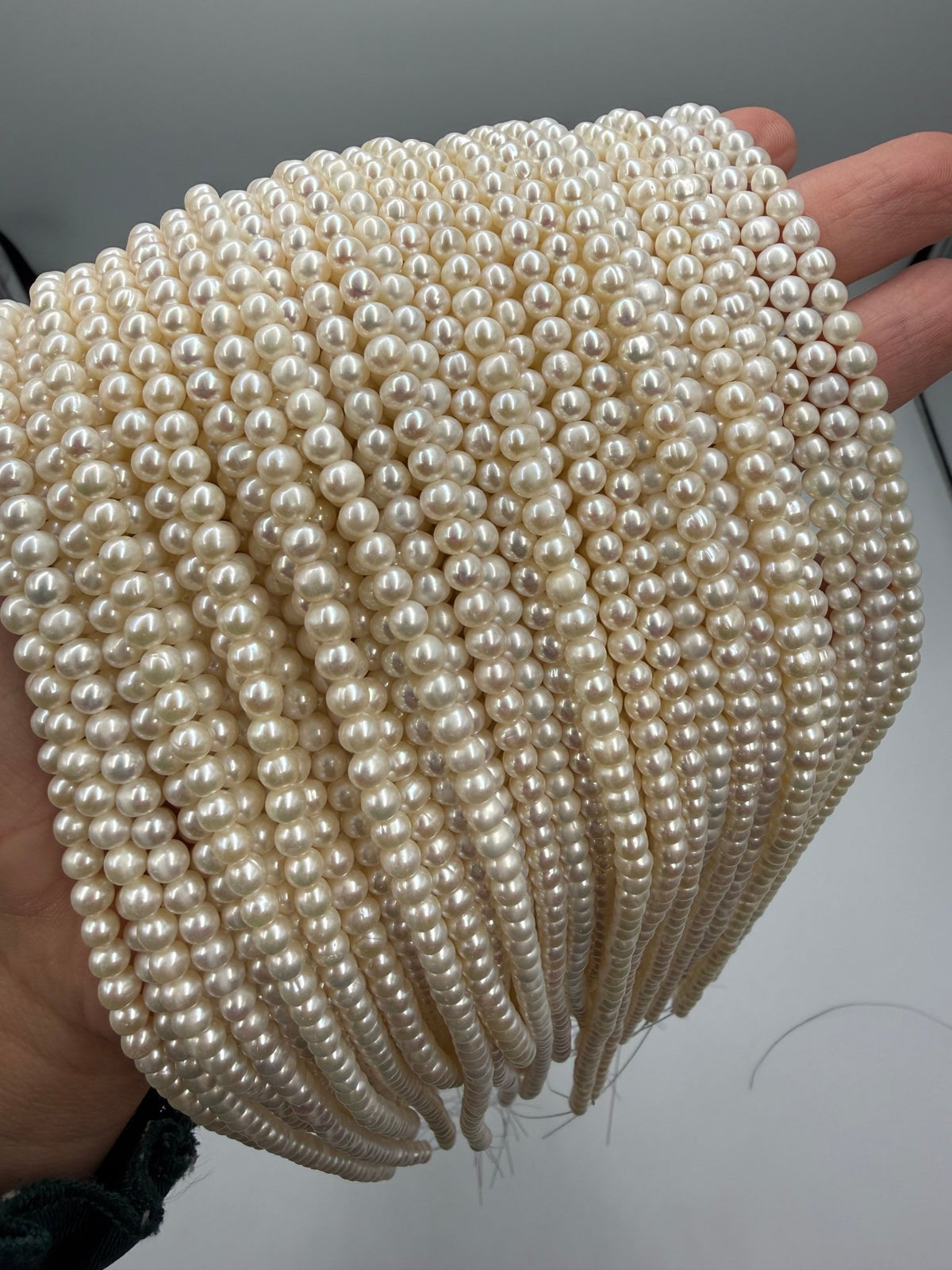 Potato Ferskvandsperler – Hvid (4,5mm) Grade AA - Uniq Perler - 124589
