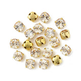 Preciosa Chaton Med Fatning – 18K Forgyldt Messing (4,4 - 4,6mm) 6 stk - Uniq Perler - 119998