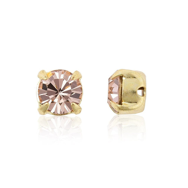 Preciosa Chaton With Setting – 18K Gold-plated Brass, Vintage Rose (SS19)