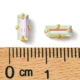 Preciosa Crystal Baguette Mellemleds Perler – 18K Forgyldt Messing Med Crystal AB (7x3mm) - Uniq Perler - 123006