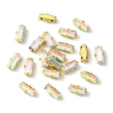 Preciosa Crystal Baguette Mellemleds Perler – 18K Forgyldt Messing Med Crystal AB (7x3mm) - Uniq Perler - 123006