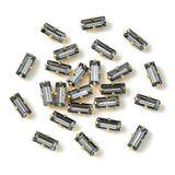Preciosa Crystal Baguette Mellemleds Perler – 18K Forgyldt Messing Med NightFall (7x3mm) - Uniq Perler - 123076