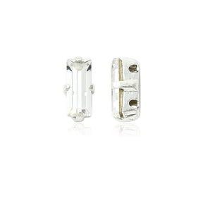 Preciosa Crystal Baguette Mellemleds Perler – Sølvbelagt Messing Med Crystal (7x3mm) - Uniq Perler - 123012