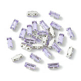 Preciosa Crystal Baguette Mellemleds Perler – Sølvbelagt Messing Med Violet (7x3mm) - Uniq Perler - 123005
