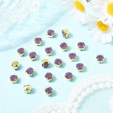 Preciosa Crystal Chaton Med Fatning – Amethyst Opal, Forgyldt Messing (4,4~4,6mm) 6 stk. - Uniq Perler - 122963