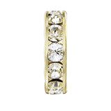 Preciosa Crystal Rondel Mellemleds Perler – 18K Forgyldt Messing Med Chatons (4,5mm) 4 stk. - Uniq Perler - 123010