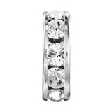 Preciosa Crystal Rondel Mellemleds Perler – Forsølvet Messing Med Chatons (4,5mm) 4 stk. - Uniq Perler - 124346