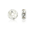 Preciosa Crystal Rondel Mellemleds Perler – Forsølvet Messing Med Chatons (4,5mm) 4 stk. - Uniq Perler - 124346