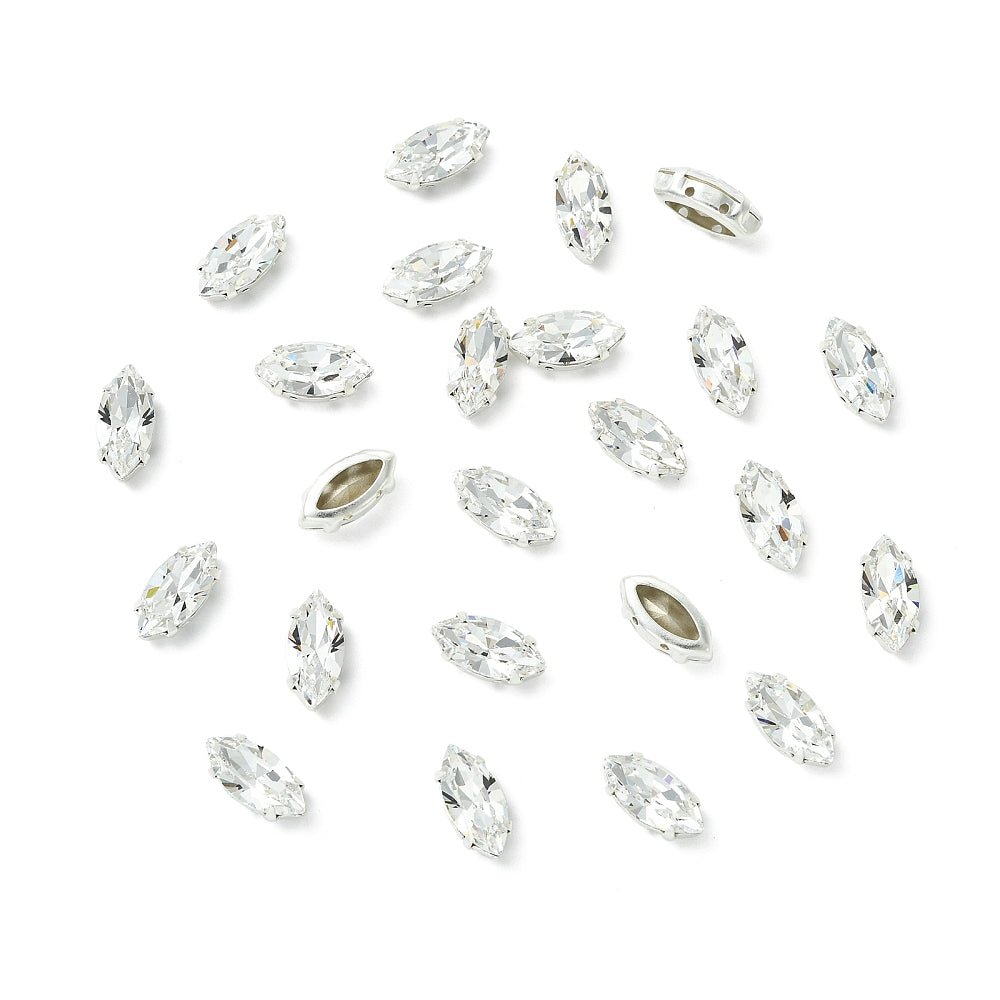 Preciosa Krystal Perle – Navette, Klar (15x7mm) - Uniq Perler - 118847