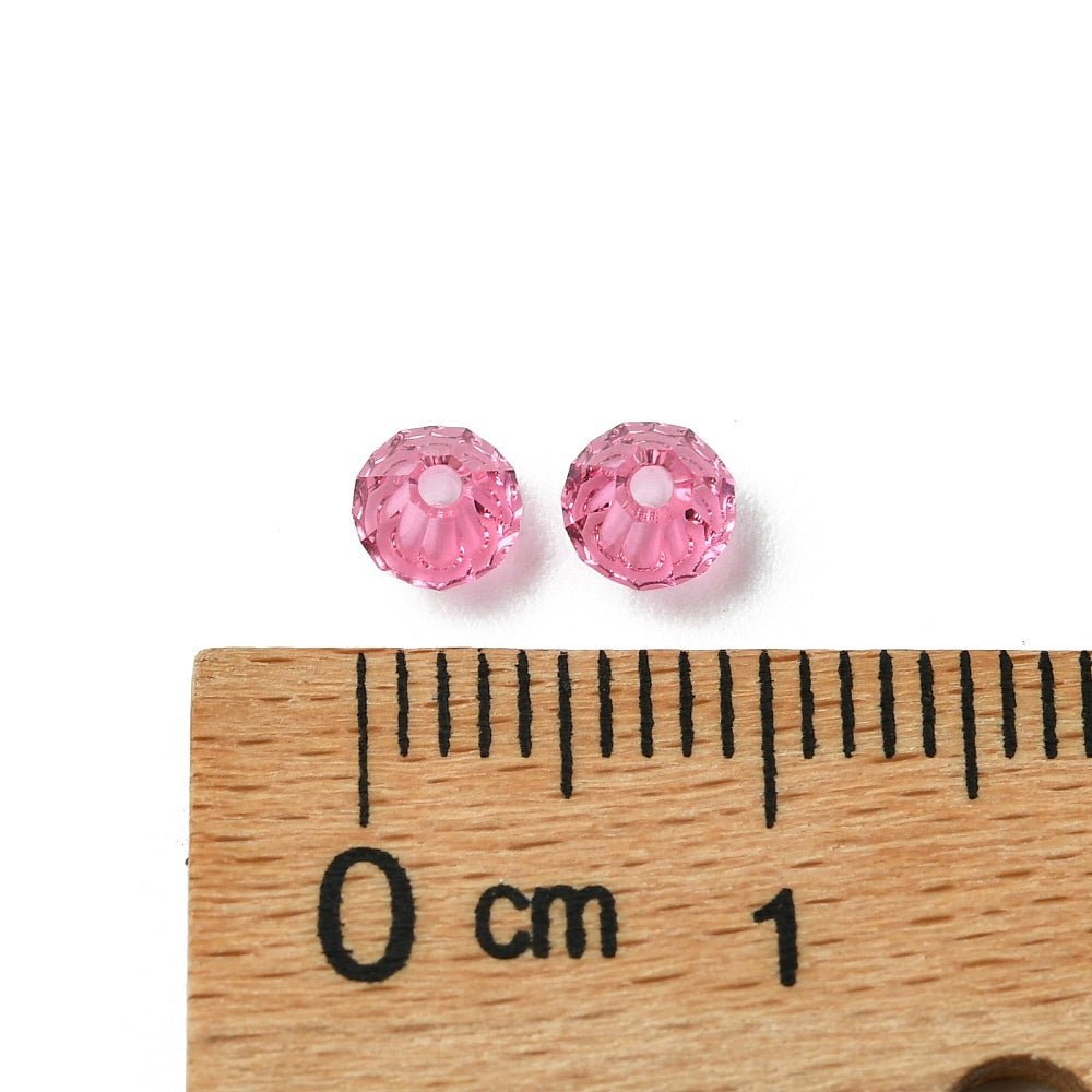 Preciosa Krystal Perler – Bicone, Rose, Rondel (4mm) 8 stk. - Uniq Perler - 123095