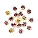 Preciosa MAXIMA Chaton Med Fatning – 18K Forgyldt Messing, Mørk Rosa (6,15 - 6,35mm, SS29) 4 Stk - Uniq Perler - 122191