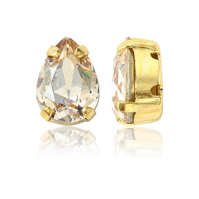 Preciosa MAXIMA – Dråbeformet, 18K Forgyldt Indfatning, Honey (10x7mm) - Uniq Perler - 123226