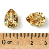 Preciosa MAXIMA– Dråbeformet, 18K Forgyldt Indfatning, Light Colorado Topaz (14x10mm) - Uniq Perler - 123160