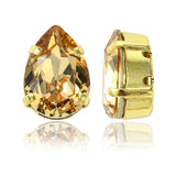 Preciosa MAXIMA– Dråbeformet, 18K Forgyldt Indfatning, Light Colorado Topaz (14x10mm) - Uniq Perler - 123160