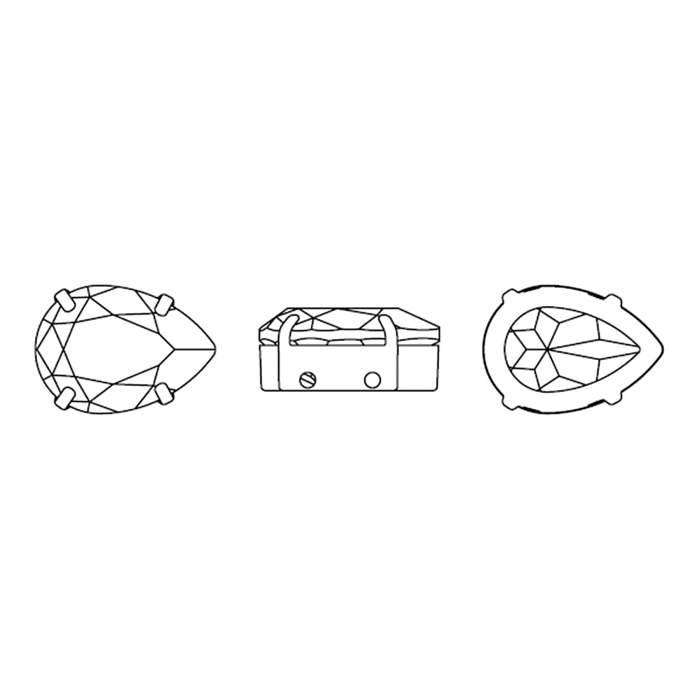 Preciosa MAXIMA – Dråbeformet, Sølvbelagt Indfatning, Crystal AB (10x7mm) - Uniq Perler - 123212