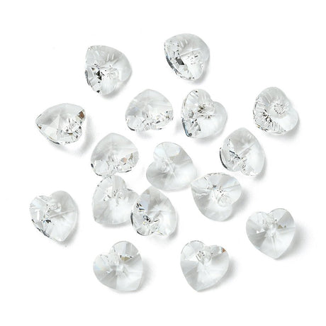 Preciosa MAXIMA Hjerteformede Krystal Vedhæng – Crystal (10mm) 2 stk. - Uniq Perler - 123114