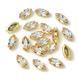 Preciosa Maxima - Krystal Navette – 18K Forgyldt, Honey (15x7mm) - Uniq Perler - 122986