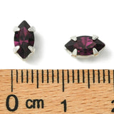 Preciosa MAXIMA Krystal Sy - På Sten – Navette, Ametyst i Sølv Indfatning (8x4mm) - Uniq Perler - 122961