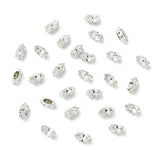 Preciosa MAXIMA – Navette, Klar Krystal, Sølvbelagt Messing (10x5mm) - Uniq Perler - 123075