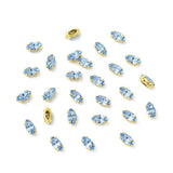 Preciosa MAXIMA – Navette, Light Sapphire, 18K Forgyldt Messing (10x5mm) - Uniq Perler - 122999