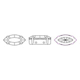 Preciosa MAXIMA – Navette, Light Sapphire, 18K Forgyldt Messing (10x5mm) - Uniq Perler - 122999