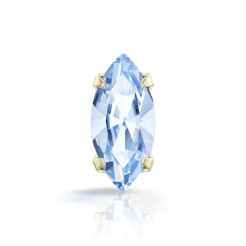 Preciosa MAXIMA – Navette, Light Sapphire, 18K Forgyldt Messing (10x5mm) - Uniq Perler - 122999