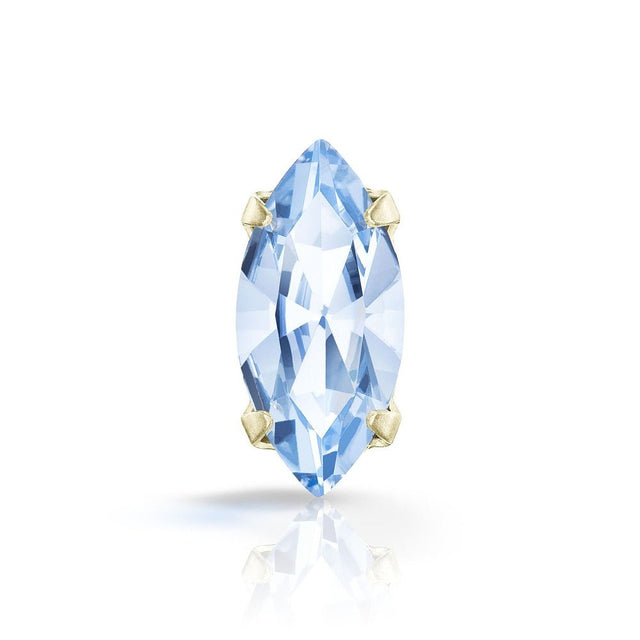 Preciosa MAXIMA – Navette, Light Sapphire, 18K Forgyldt Messing (10x5mm) - Uniq Perler - 122999
