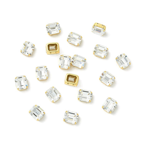 Preciosa MAXIMA – Octagon, 18K Forgyldt Messing, Crystal (12x10mm) - Uniq Perler - 122991