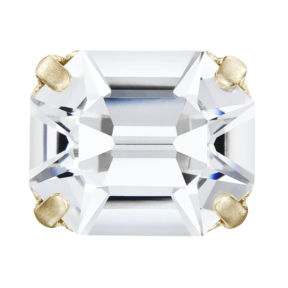 Preciosa MAXIMA – Octagon, 18K Forgyldt Messing, Crystal (12x10mm) - Uniq Perler - 122991
