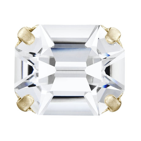 Preciosa MAXIMA – Octagon, 18K Forgyldt Messing, Crystal (12x10mm) - Uniq Perler - 122991