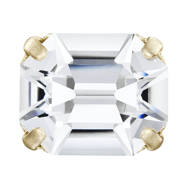 Preciosa MAXIMA – Octagon, 18K Forgyldt Messing, Crystal (12x10mm) - Uniq Perler - 122991