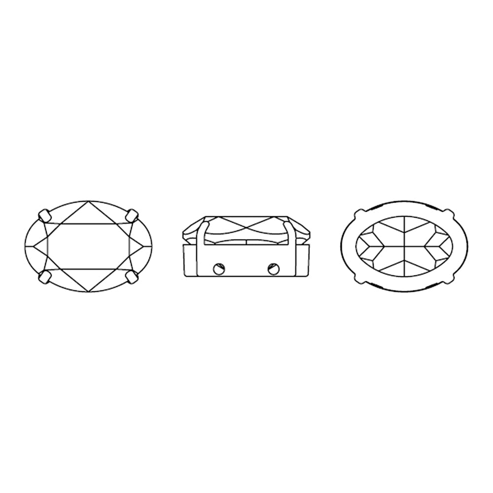 Preciosa MAXIMA – Oval, Sølvbelagt Messing, Honey (14x10mm) - Uniq Perler - 122992