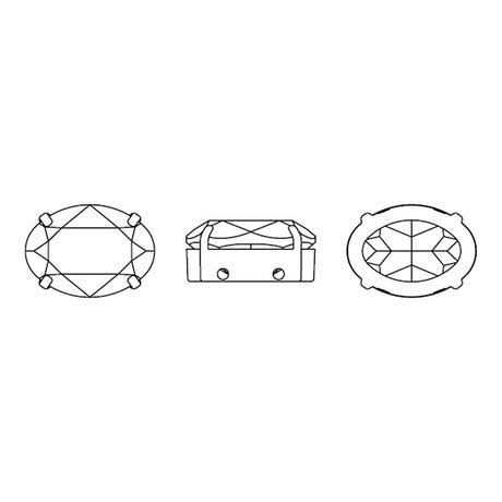 Preciosa MAXIMA – Oval, Sølvbelagt Messing, Honey (14x10mm) - Uniq Perler - 122992
