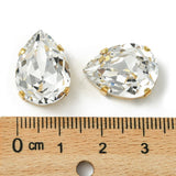 Preciosa MAXIMA Sten – Dråbeformet, 18K Forgyldt Indfatning, Crystal (18x13mm) - Uniq Perler - 123220