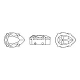 Preciosa MAXIMA Sten – Dråbeformet, 18K Forgyldt Indfatning, Crystal (18x13mm) - Uniq Perler - 123220