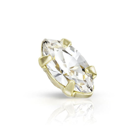 Preciosa Navette krystal mellemled – 18K forgyldt messing (8x4mm) - Uniq Perler - 118561