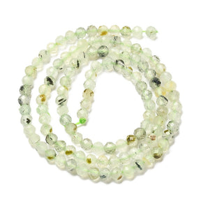 Prehnit Perlen – Facettierte, Runde (3 mm) - Uniq Perler - 116971
