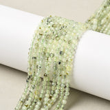 Prehnitt Perler – Fasetterte, Runde (3 mm) - Uniq Perler - 116971