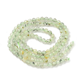 Prehnite Beads – Faceted, Round (3~3.5mm) - Uniq Perler - 