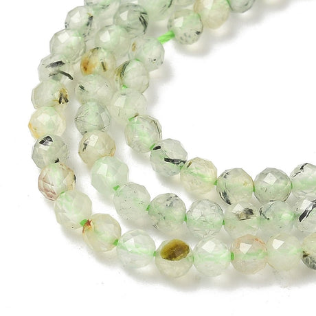 Prehnit Perler – Facetterede, Runde (3~3.5mm) - Uniq Perler - 