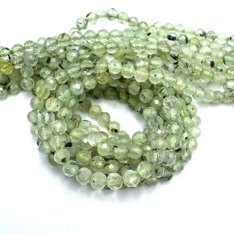 Prehnit Perler – Facetteret (4mm) - Uniq Perler - 845238