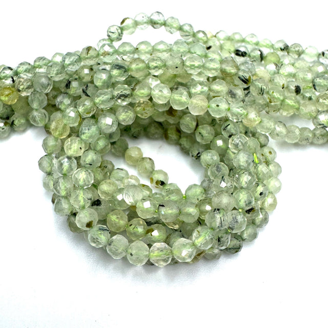 Prehnit Perler – Facetteret (4mm) - Uniq Perler - 845238