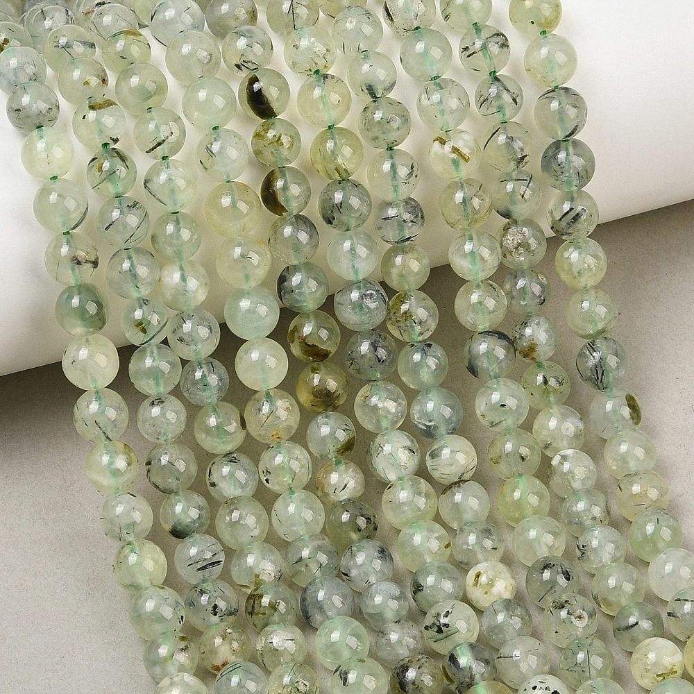 Prehnit Perler – Runde (6~6,5mm) - Uniq Perler - 125074