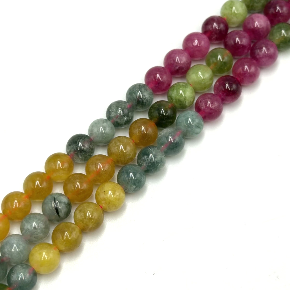 Malaysia Jade Perler – Farve Mix, Runde (8mm)
