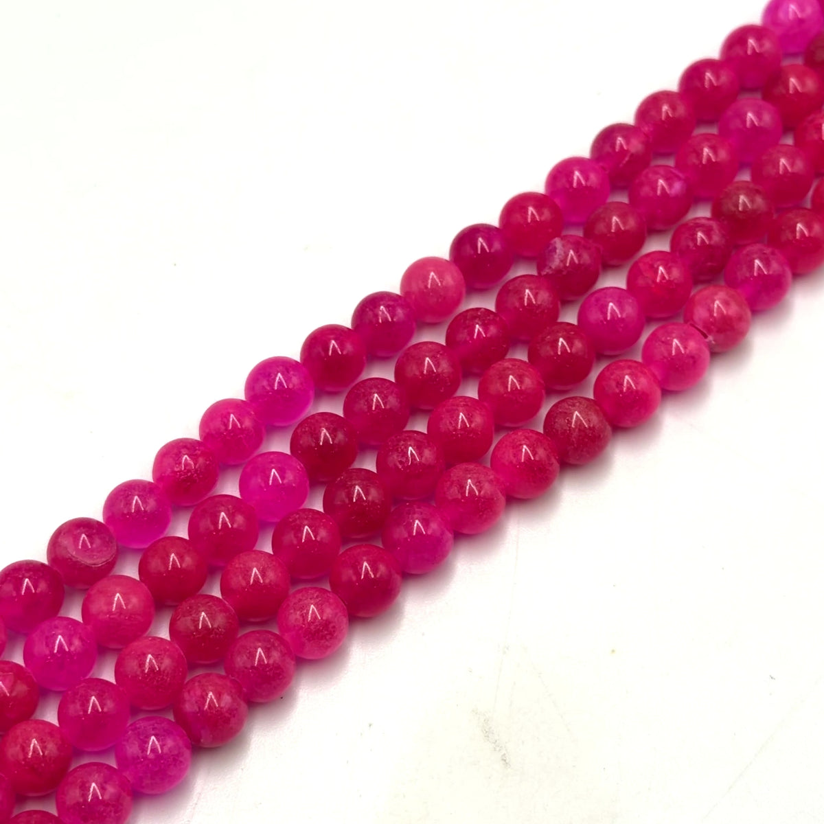 Jade-Stein – 2-Farbig, Cerise-Nuancen (8mm)