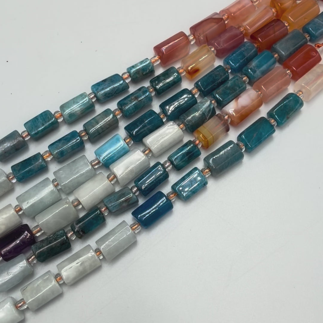 Chakra Natursteinperlen - Fassförmig (6-7,5x9-11mm) 