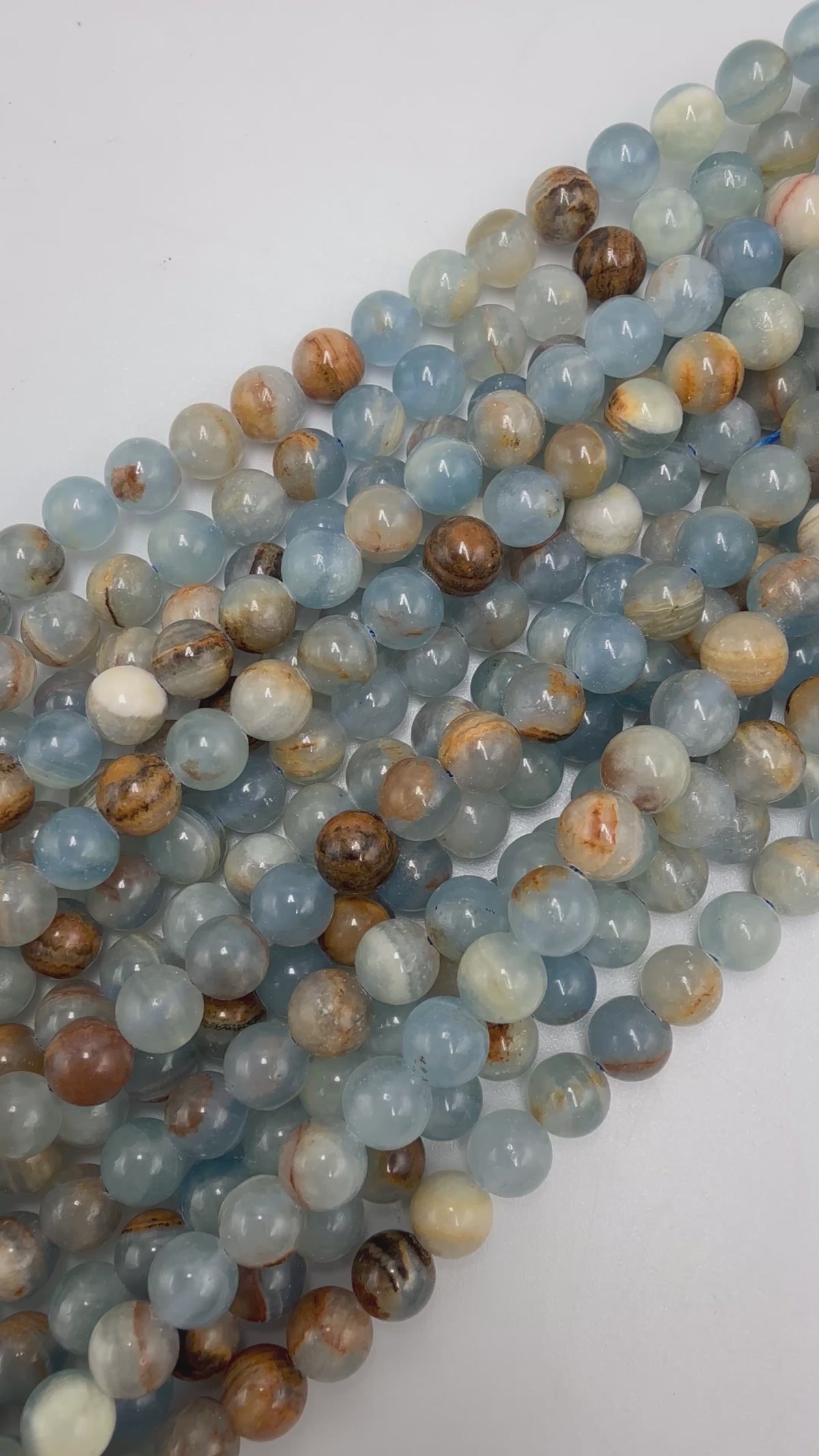 Aquatine Blaue Calcit Perlen – Grade A (6mm)
