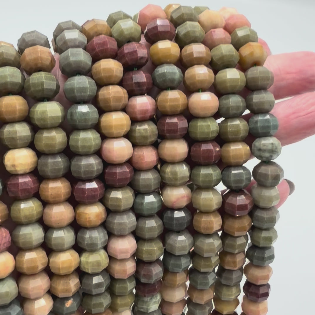 Jade Perlen – Farbmix, Facettiert, Kürbisform (9,5~10x7~8mm)